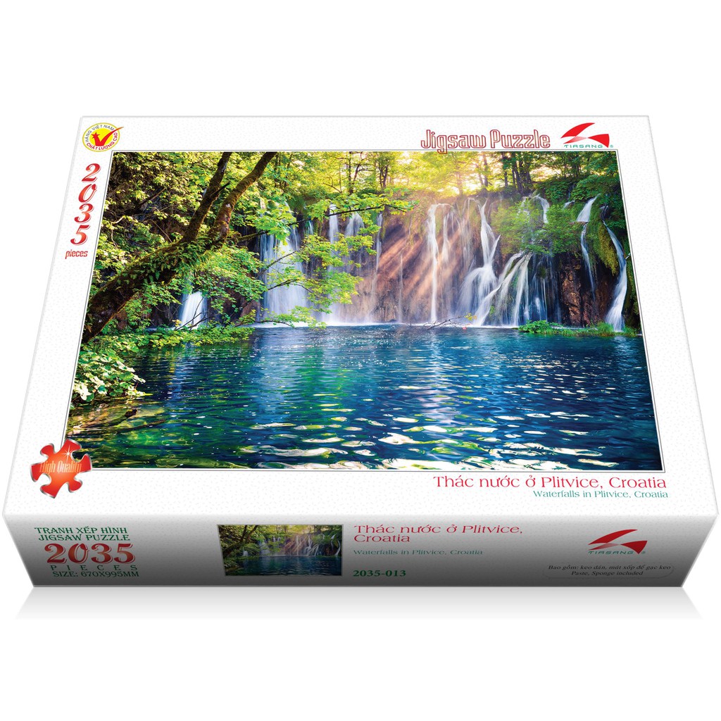 Tranh xếp hình 2035 mảnh - THÁC NƯỚC Ở PLITVICE CROATIA