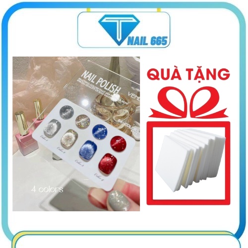 [ TẶNG CHARM GẤU GẮN MÓNG NAIL ] Sét sơn gel móng tay nail , Sơn móng tay nail  4 màu tặng bảng màu xinh