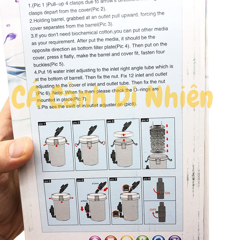 Hộp lọc phụ ngoài không bơm - Out Side Filter Sunsun HW-602 HW-603 HW-604 cho hồ cá