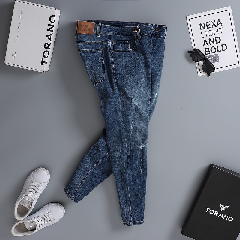Quần Jeans nam ANO MEN rách Slim Co Giãn Tốt, Không Bai Xù, Bền Màu, Phom Trẻ Trung QJ13
