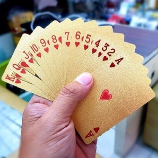 Bộ bài tây mạ vàng mạ bạc 52 lá nhựa dẻo plastic chống thấm nước