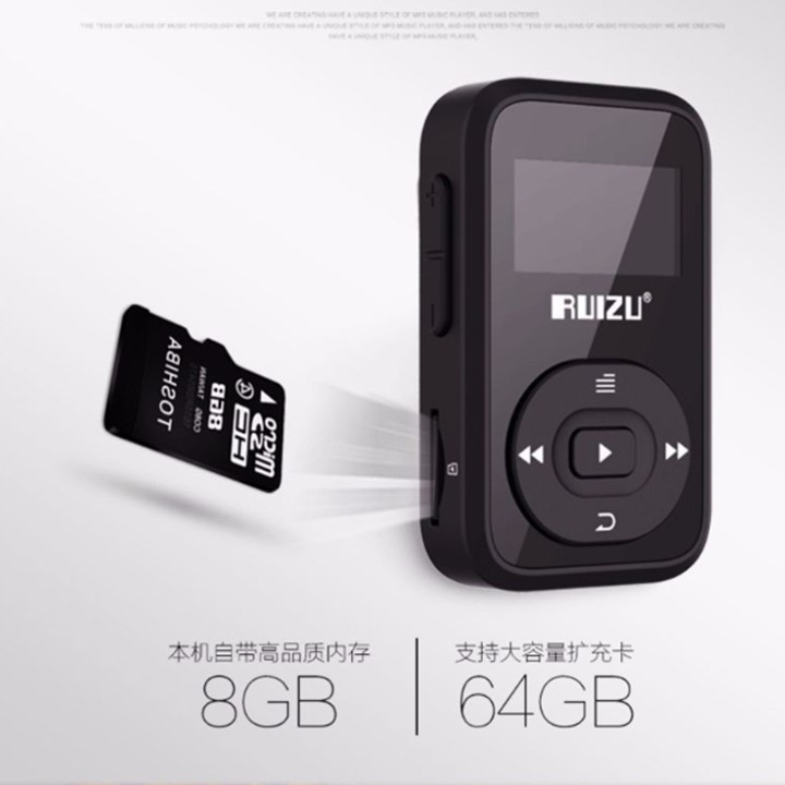 Máy nghe nhạc Ruizu X26 Hỗ Trợ MicroSD (TF) card đến 64 GB
