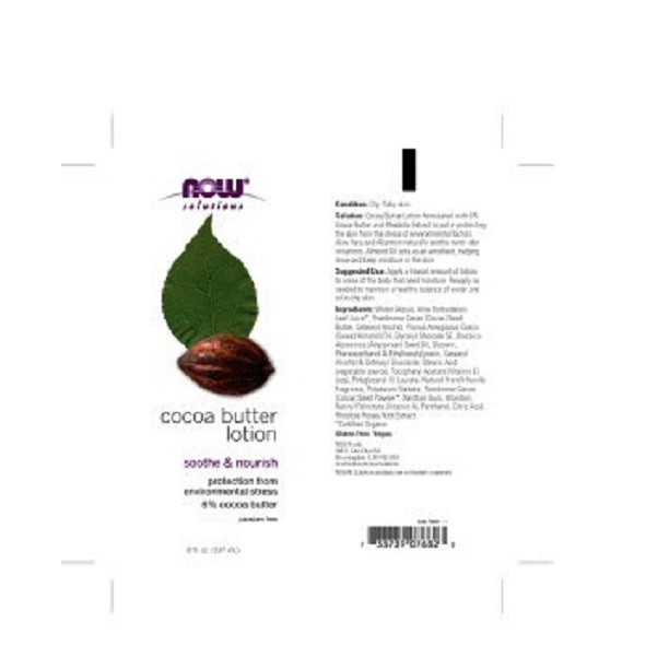 Now Solutions Cocoa Butter Lotion - Kem Dưỡng Da Toàn Thân, chiết xuất từ Bơ Ca-Cao Chai 237 ml