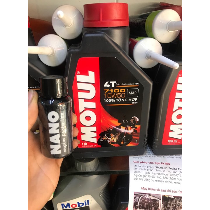 Combo Nhớt Motul 7100 10w50 Và Dầu Phục Hồi Động Cơ Xe Máy