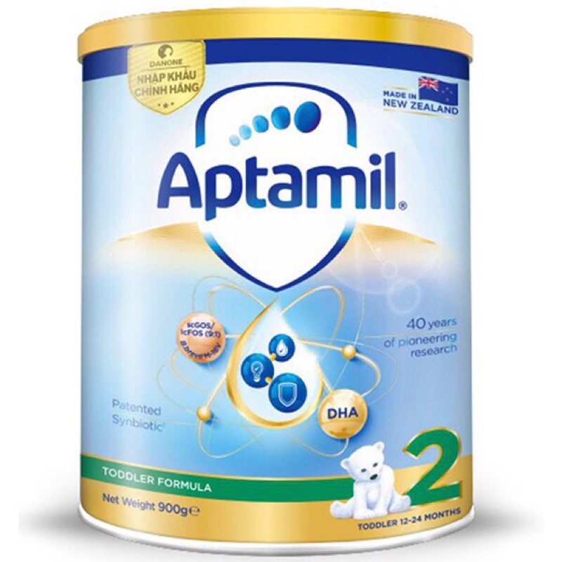 Sữa bột Aptamil New Zealand hộp thiếc số 2 (900g/lon) cho bé 12-24 tháng tuổi