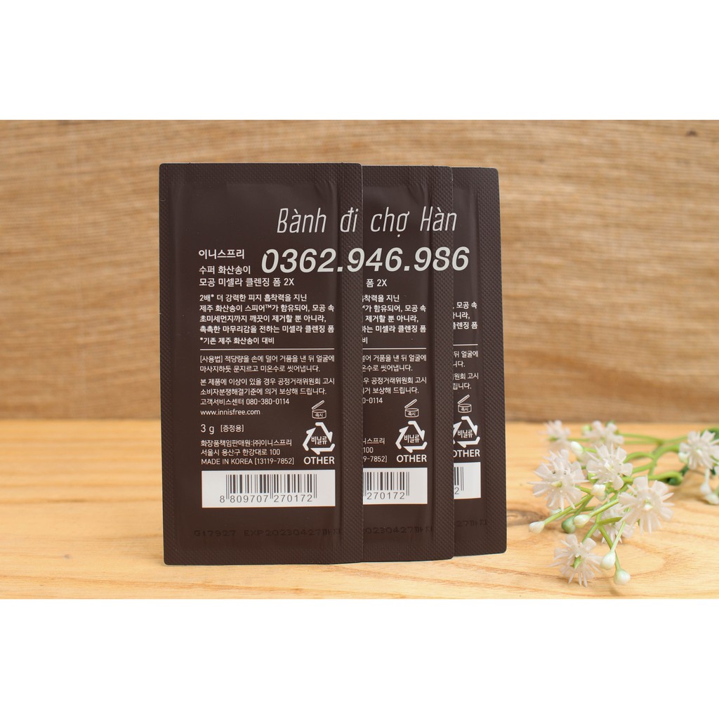 Sữa rửa mặt tro núi lửa Super Volcanic Pore Micellar Cleansing Foam 2X 3g | BigBuy360 - bigbuy360.vn