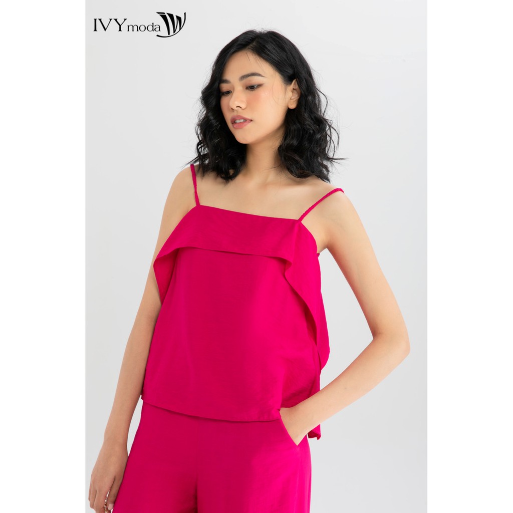 Quần linen nữ ống suông IVY moda MS 22B8700