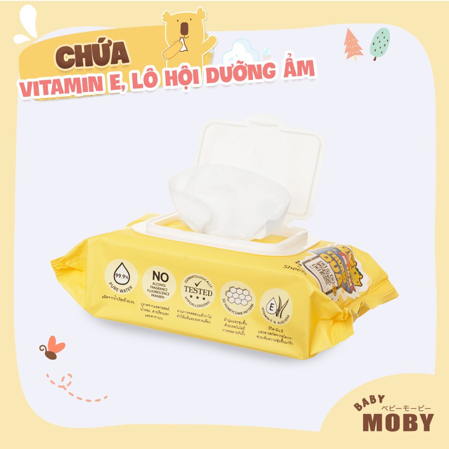 Khăn Ướt MOBY BABY 99,9% Nước Tinh Khiết 80c