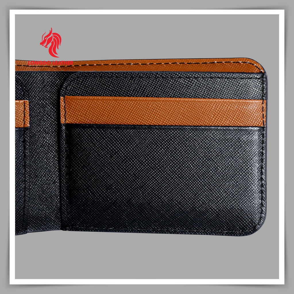 Ví nam trẻ trung - Cam kết da bò thật 100% - Hàng chính hãng thương hiệu Longdo Leather - B07