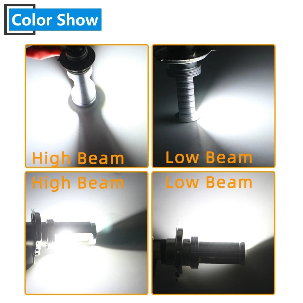 1 Đèn Pha LED H4 BA20D H6 P15D COB 12V 12W 900LM Cho Xe Máy
