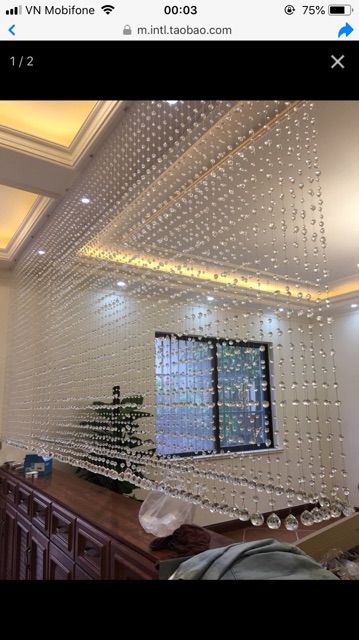 Rèm pha lê hạt trơn các màu