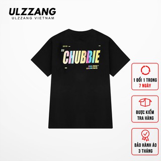 Áo thun tay lỡ ULZZANG cotton dáng unisex form rộng in hình chubbie