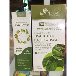 Combo Dung dịch vệ sinh trầu không Im Nature và xịt vệ sinh Eva Bestie