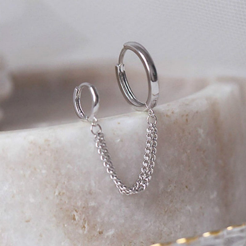 Khuyên tai dạng kẹp bằng kim loại thời trang cá tính cho nữ