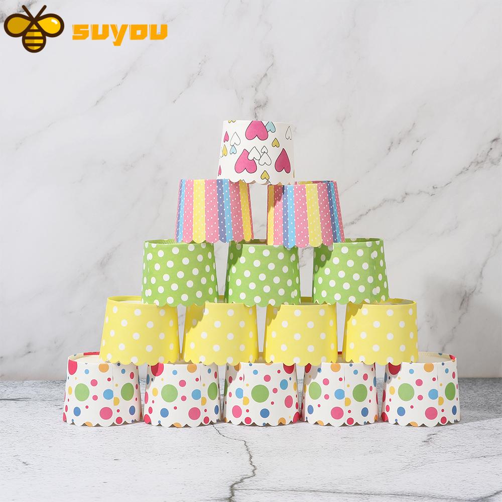 Set 50 Khuôn Giấy Họa Tiết Chấm Bi Nhiều Màu Dùng Để Làm Bánh Cupcake / Bánh Cupcake Diy