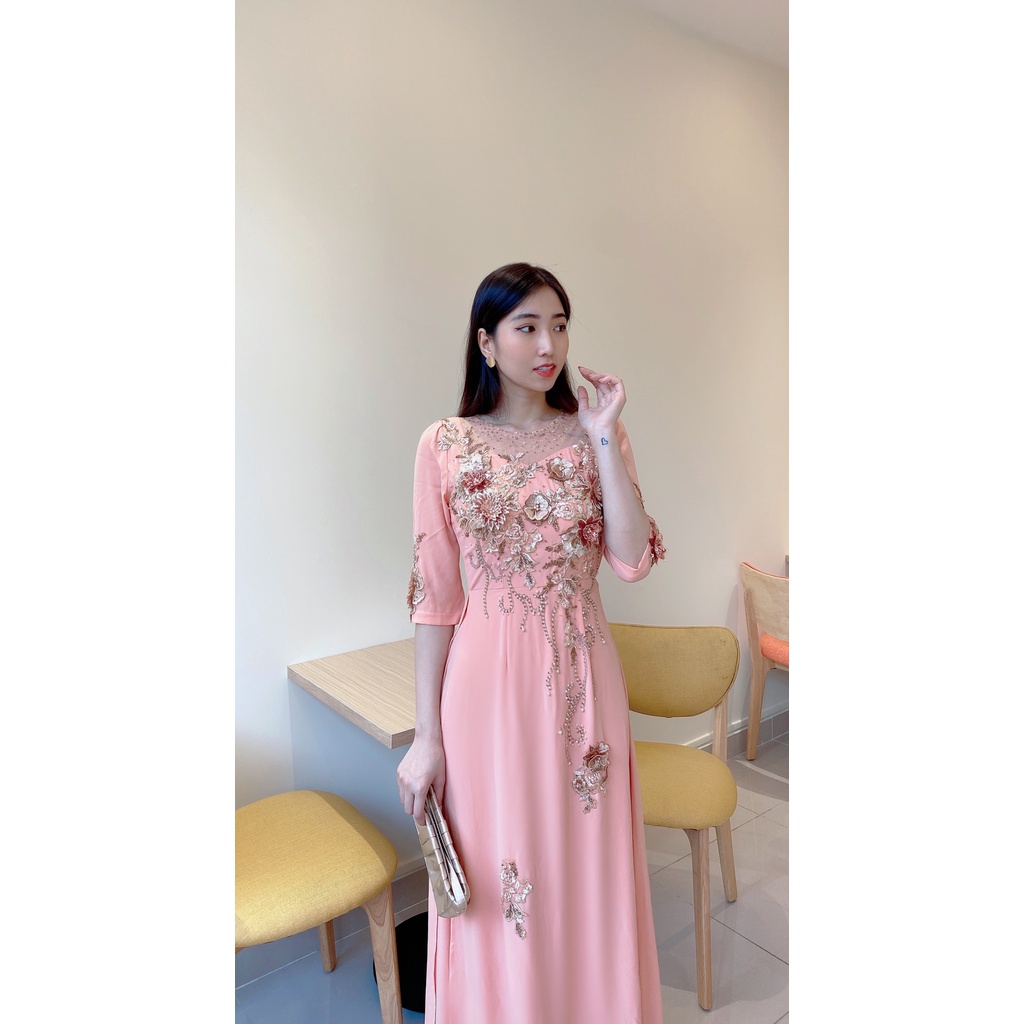 đầm dạ hội dự tiệc nữ cao cấp , thiết kế cao cấp 2 lớp sang trọng phối hoa