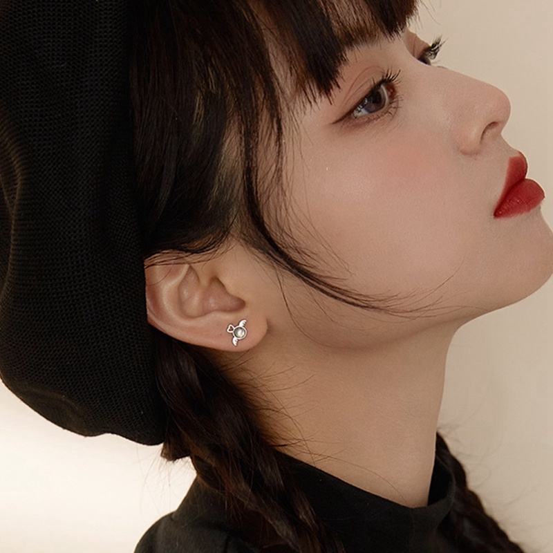 Lxsm Khuyên Tai Bạc Sterling Màu Gradient Hình Thiên Thần Và Quỷ Thời Trang
