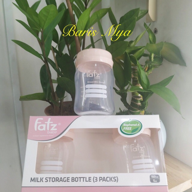 BÌNH TRỮ SỮA 150ML (BỘ 3 BÌNH) FATZBABY