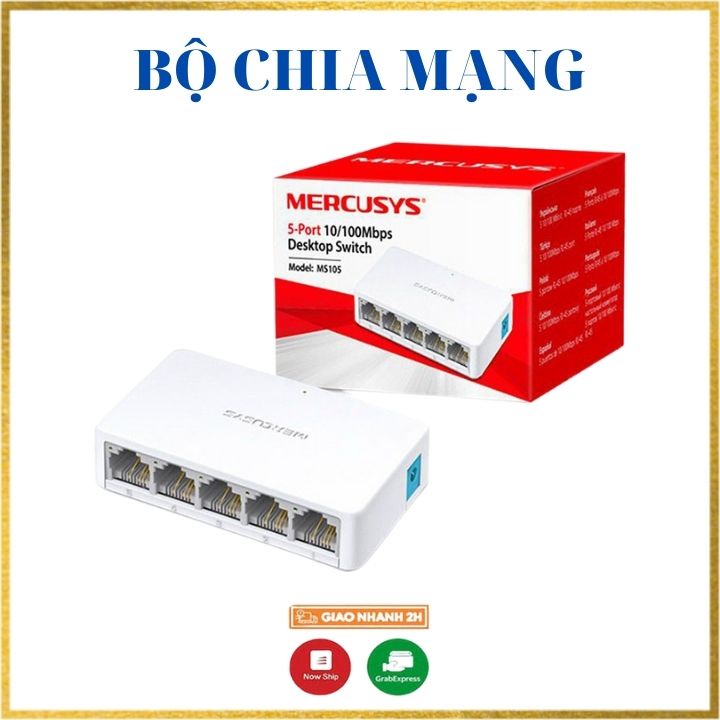 Bộ chia mạng 5 cổng Mercusys MS105- Switch hàng chính hãng- Bảo hành 24T