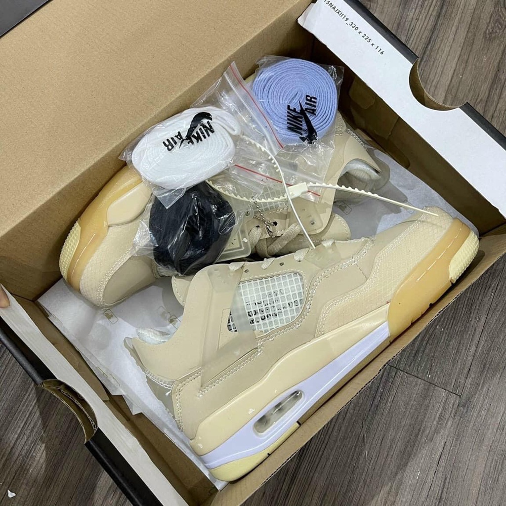 Giày Thể Thao Air jordan 4 màu kem + jd4 các màu hot tặng 3 dây kèm Full Box Bill phụ kiện