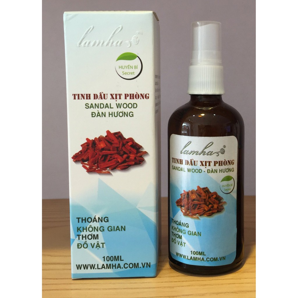 Tinh dầu xịt phòng gỗ đàn hương Lam Hà khử mùi, làm thơm phòng chai 100ml Tinh Dầu 100 Shop