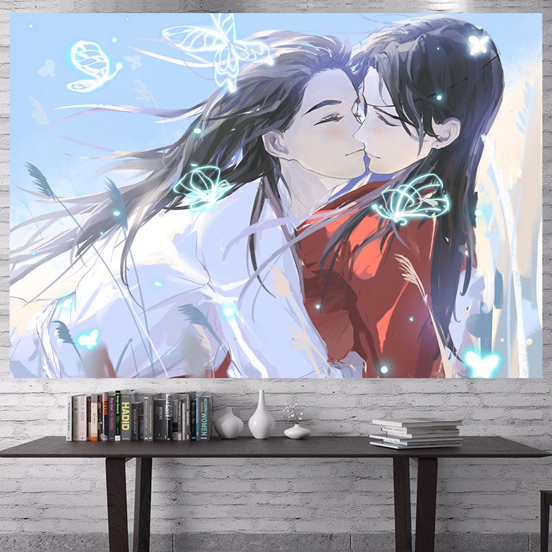 A Gift of Happiness Xie Lihua City Anime Background Fabric Second Dimension Hanging Cloth Room Bedroom Dorm Layout Wall Covering Tapestry