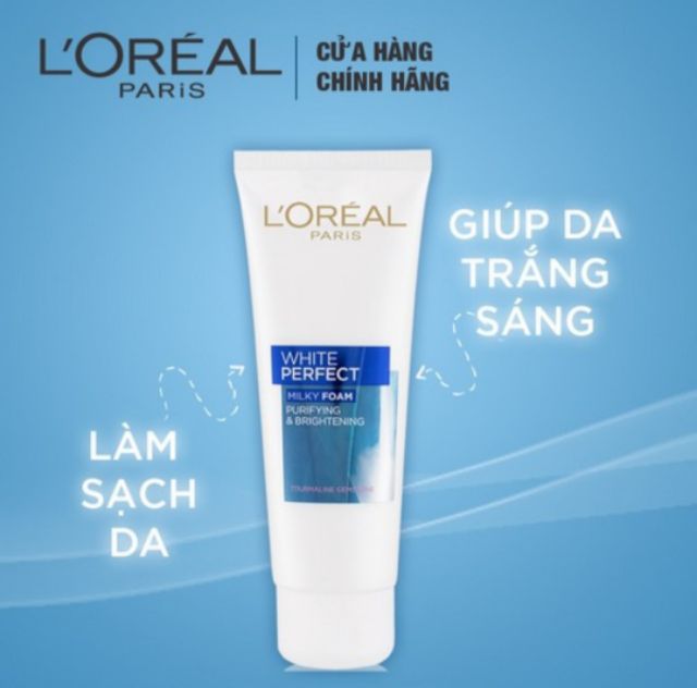 Sữa rửa mặt làm sạch và trắng da L’Oreal Paris White Perfect 50ml