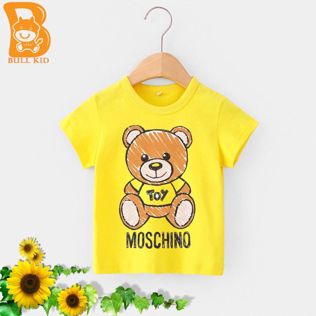 SIZE TO áo thun bé trai, bé gái chất liệu 100% cotton mềm mịn thoàng mát  gấu moch1no