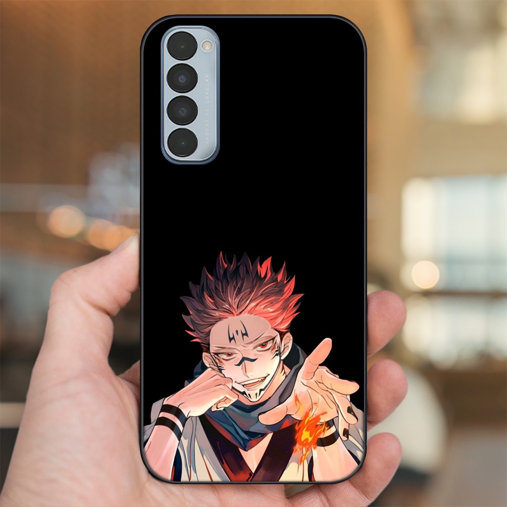 Ốp lưng Oppo Reno 4 Pro viền đen in hình Yuji Jujutsu Kaisen