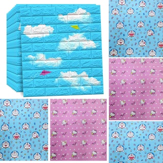 Miếng Xốp Dán Tường Giả Gạch Hoạt Hình Siêu Dễ Thương 3D Chống Thấm Nước Dùng Trang Trí Nội Thất