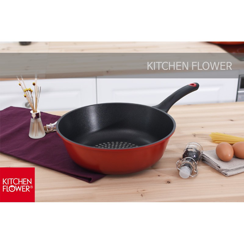 Chảo chống dính bếp từ KITCHEN FLOWER NY-2394 sản xuất Hàn Quốc/ 28cm sâu lòng / Hàng nhập khẩu / Chính hãng