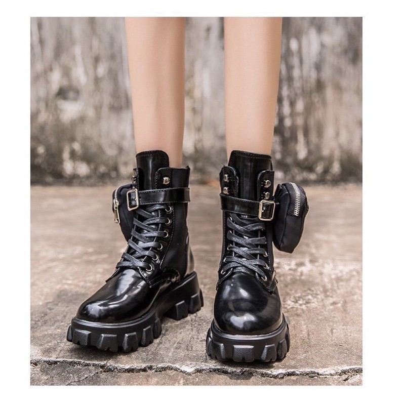 Boots cổ cao đế dày đen Dr Martens Prada giống RED VELVET IRENE