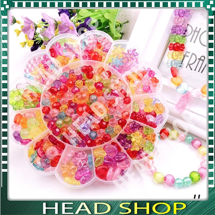 FULL PHỤ KIỆN BỘ HẠT XÂU VÒNG HÌNH HOA ĐÁNG YÊU CHO BÉ GÁI THỎA SỨC SÁNG TẠO HEADSHOP