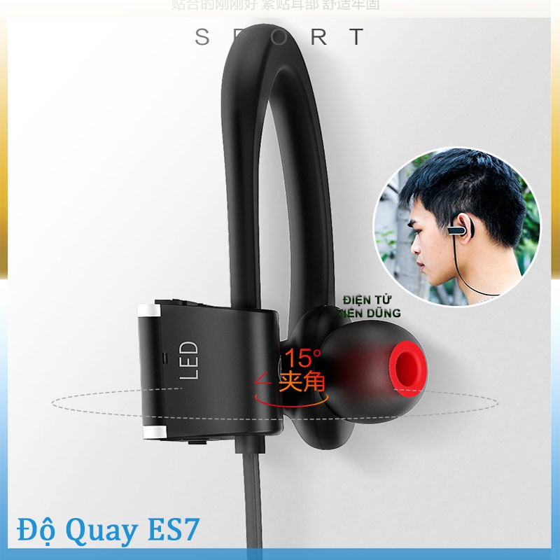 TAI NGHE HOCO ES7 DÒNG TAI NGHE DÂY - TAI NGHE BLUETOOTH V4.1 DÁNG TAI NGHE THỂ THAO- TAI NGHE CÓ MIC- TAI NGHE NHẠC HAY