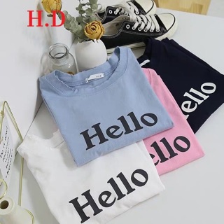 Áo Croptop Hello dáng rộng