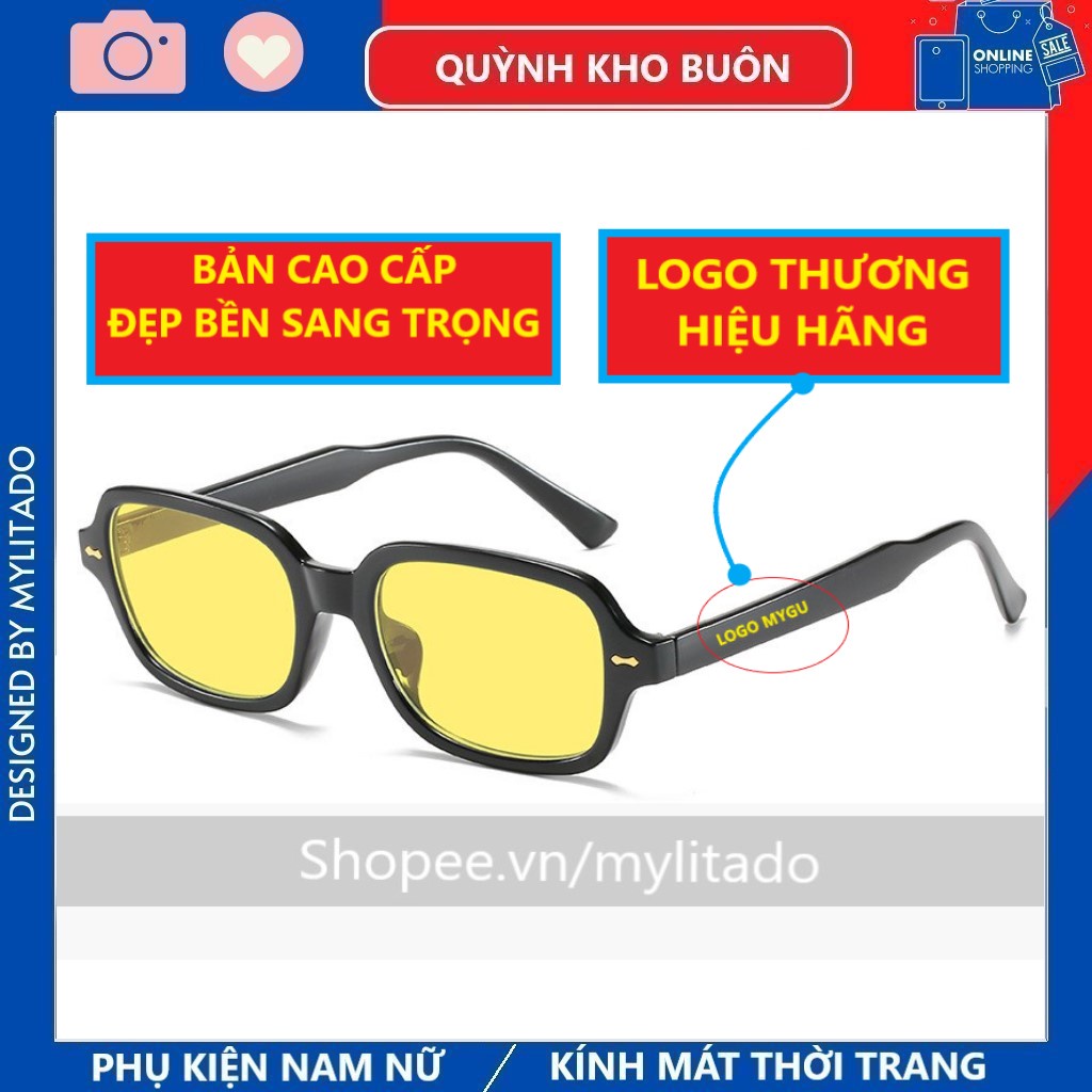 Kính mát nam nữ Cao Cấp - Đẹp chống UV400 - Sơn Tùng MTP gọng kính vuông xu hướng thời trang 2022 -Q2160