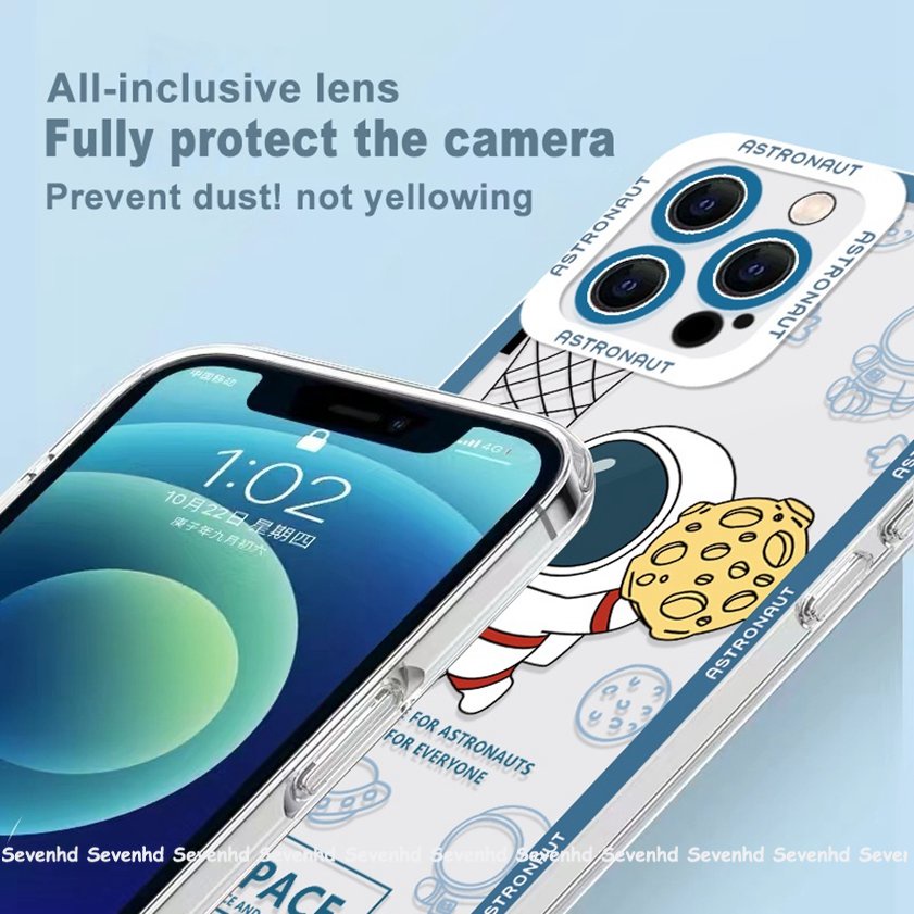 Ốp Điện Thoại Họa Tiết Phi Hành Gia Hoạt Hình Cho iPhone 14 13 12 11 Pro Max SE2020 X XR Xs Max 7 8 6 6s Plus