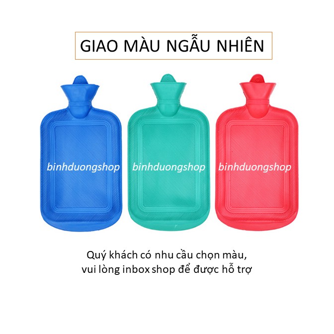 Túi chườm cao su nóng, lạnh cỡ lớn 2000ml giảm đau, giảm viêm - giao màu ngẫu nhiên