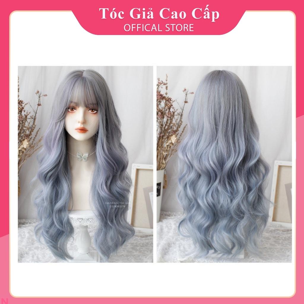 Tóc giả nguyên đầu xoăn đuôi dài 60cm , tặng kèm lưới trùm tóc,2069