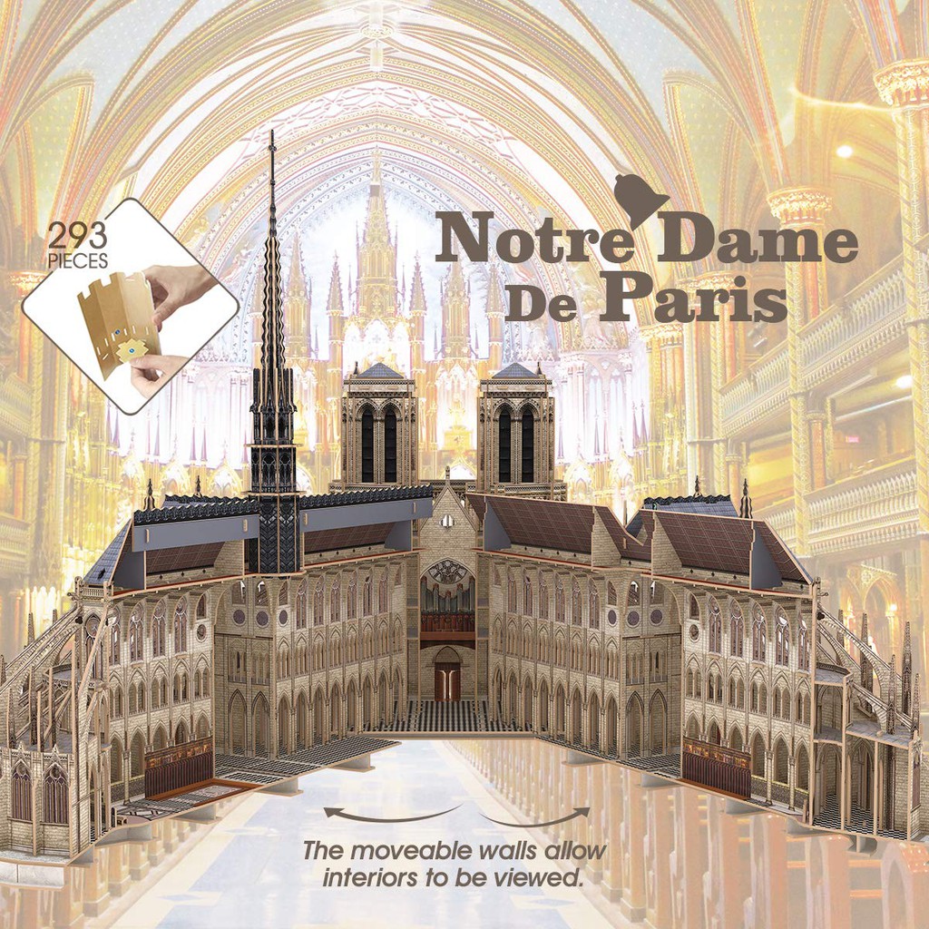 Mô hình giấy 3D CubicFun - Notre Dame de Paris (MC260h) cực đại