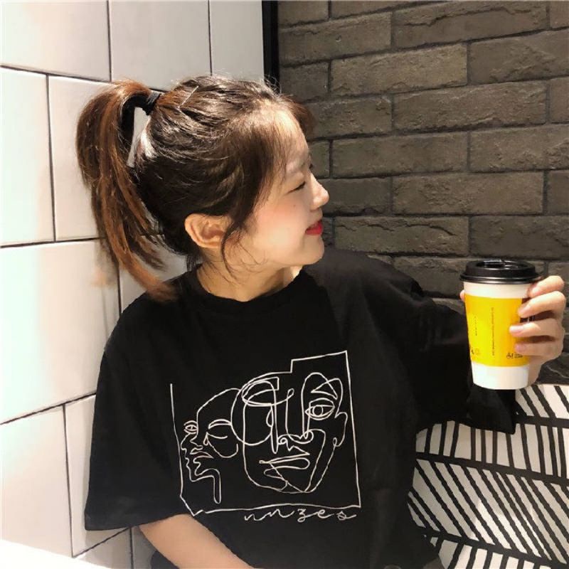 Áo thun tay lỡ unisex 2 gương mặt