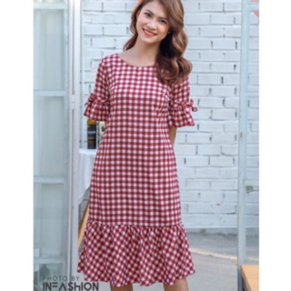 Đầm caro đuôi cá InFashion