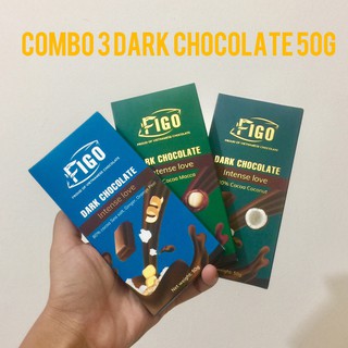 [COMBO 3 HỘP-TẶNG QUÀ KÈM] Socola đen 80% cacao muối biển, gừng, vỏ cam, Socola đen 80% Hạt macca và Dừa
