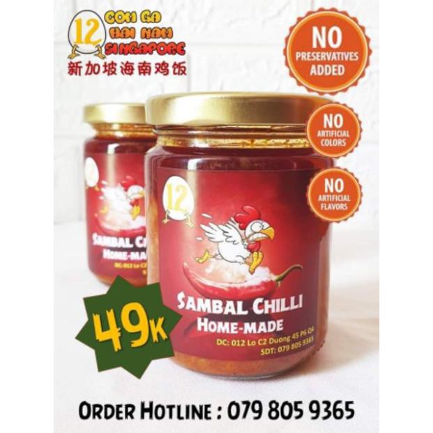 Tương Ớt Sambal Nhà làm hương vị Malaysia không chất bảo quản .