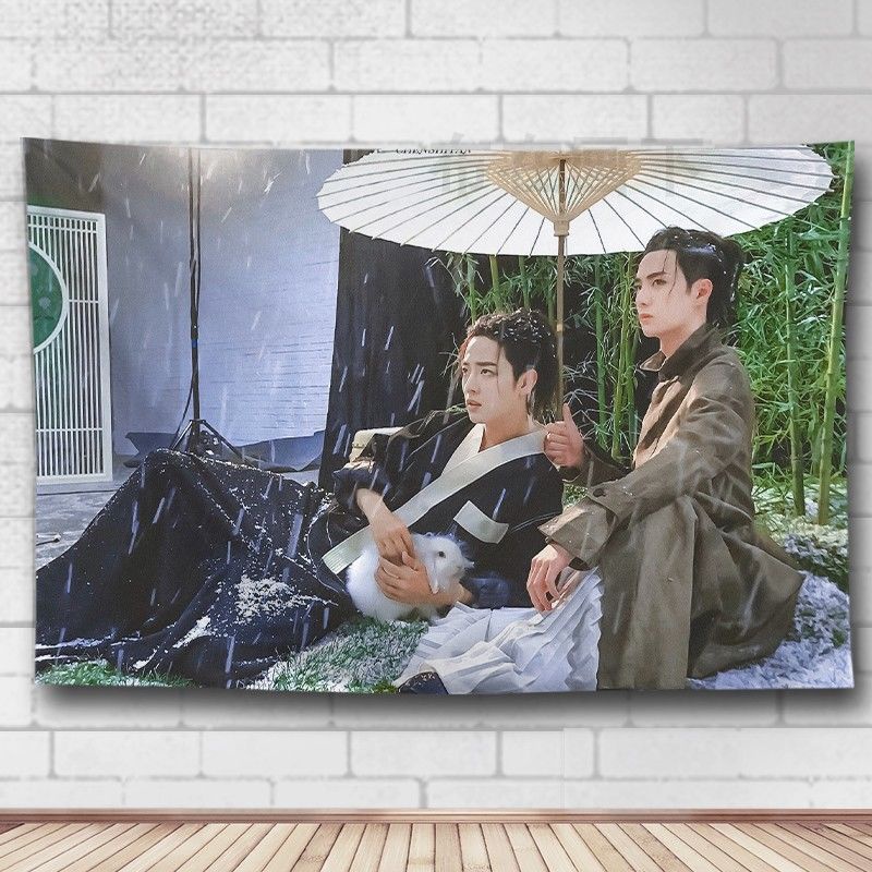 Tranh vải size 70 x 100cm hình BJYX, Tiêu Chiến, Vương Nhất Bác - Tranh treo tường Bác Quân Nhất Tiêu trang trí nội thất