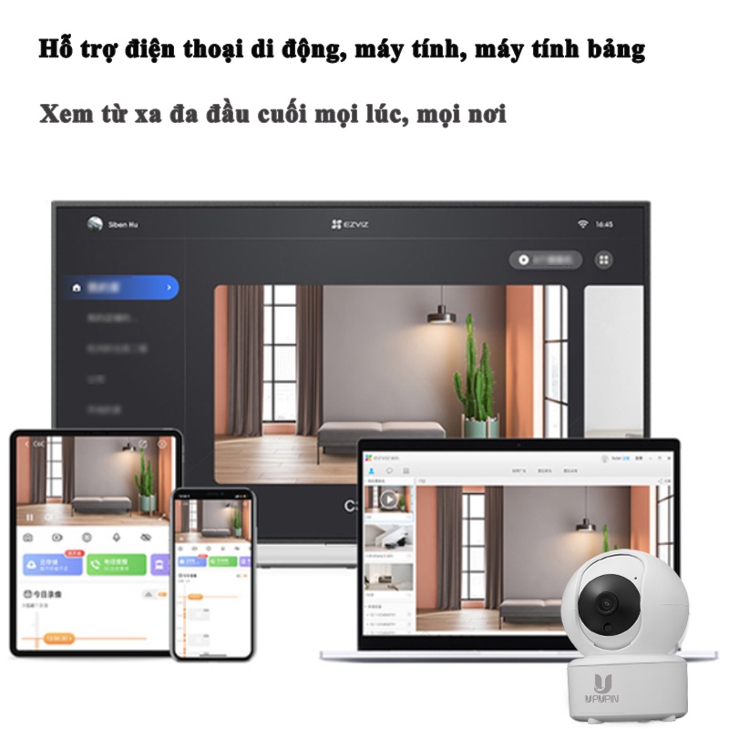 UPUPIN Camera wifi 2k xoay an ninh trong nhà gia đình đàm thoại 2 chiều 1296p 3mp giám sát 32GB hoặc thẻ 64GB