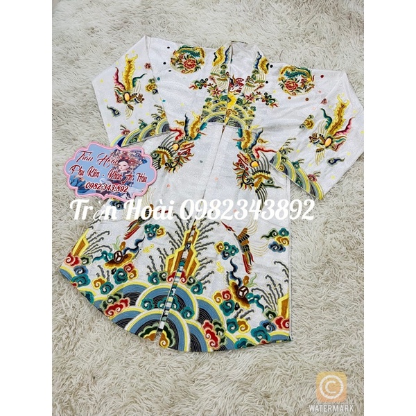 Khăn áo hầu đồng - áo chúa , áo chầu gấm thêu phượng