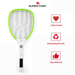 Vợt muỗi sạc điện và sạc năng lượng mặt trời Cao cấp Super Chef SC_MS1935