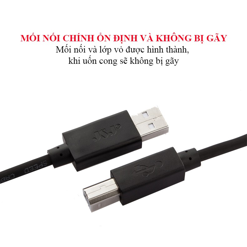 Cáp dữ liệu máy in USB 2.0 chuẩn A đực sang chuẩn B đực JSJ USB 42 dài 3m - 5m