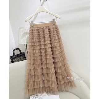 Chân váy xếp ly tầng cạp chun